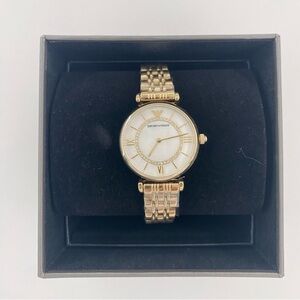 Emporio Armani Women's Two-Hand Gold-Tone Steel Watch